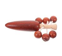 SUPVOX Wooden Hand Shaking Bell for Teething Drum Vibrant Color Sensory Musical Instrument for Early Development and Hand-Eye Coordination