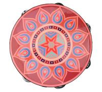 SUPVOX Wooden Handheld Tambourine with Single Row Bells Lightweight Stainless Steel Percussion Instrument for Adults Comfortable Grip for Dance Performances and Music Classes