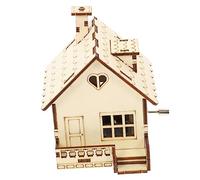 SUPVOX Wooden House Shape Music Box Hand Cranked Decorative Ornament for Home Decor Festivals and Giving Creative Desktop Music Box for Education and Celebration