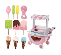 SUPVOX Wooden Ice Cream Set for Realistic Pretend Food Play Bright Montessori Kitchen Detachable Design for Early Education and Imaginative Role Play