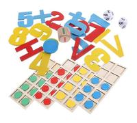 SUPVOX Wooden Math Counters for Kindergarten Early Learning Smooth Edges Safe Counting Manipulative Kit for Addition and Subtraction Practice Educational Montessori Supplies for Home and