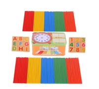 SUPVOX Wooden Math Counting Sticks with Alphabet Geometric Blocks Signs Educational Puzzle for Preschool Learning Sticks for Hand Brain Coordination and Calculation Practice