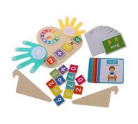 SUPVOX Wooden Math Interactive Finger Counting Manipulatives for Addition Subtraction Educational Learning Game for Preschool Home Classroom