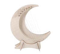 SUPVOX Wooden Moon Shaped Lyre Harp 7-string Portable Harp Instrument with Melodious Sound and Sturdy Wood Material, for Beginner and Intermediate Players Learning Music