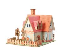 SUPVOX Wooden Puzzle Sunflower House Educational DIY Jigsaw Puzzle for Color Recognition and Shape Differentiation Skills Development