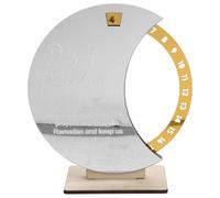 SUPVOX Wooden Ramadan Countdown Calendar Desk Decoration Rotatory Advent Calendar for Eid Mubarak Home and Office Desktop Ornament Silver and Gold