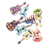 SUPVOX Wooden Sewing Buttons in Assorted Colours Decorative Buttons Guitar Pattern 100pcs 2 Pack with 2 Holes Random Color for Sewing Crafts and Projects