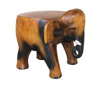 SUPVOX Wooden Step Stool Elephant Foot Stool 8inch Wood Carving Multipurpose Portable for Household Use and Office