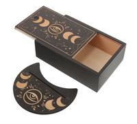 SUPVOX Wooden Tarot Card Holder Box and Stand Compact Tarot Display Brackets for Board Games and Fortune Telling Lidded Design for Easy Storage and Home Decor for Meditation and