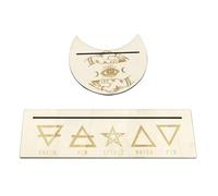 SUPVOX Wooden Tarot Card Holder Divination Tool Delicate Unique Moon Shape and Rectangular Design High-grade Wood Material for Religious Sacrifice Activity and Bar Use