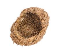 SUPVOX Woven Grass Pet House Light Yellow Handcrafted Rabbit Nest Wear Resistant Hamster Bed Comfortable Small Animal Living Space Natural Style Cozy Nest for Cats and Guinea Pigs