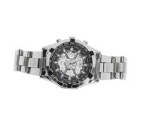 SUPVOX Wristwatch and Fine Carving Workmanship with Elegant, Hollowed-Out Automatic Skeleton Stainless Steel Wrist Watch Fashion Metal for Men's Suitable Business and Casual Wear