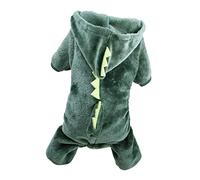 SUPVOX Xxl Dinosaur Pet Hooded Clothes Comfortable Coral Fleece Dog Garment Lightweight Warm Outfit for Puppies and Cats Easy Wear Costume