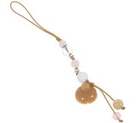 SUPVOX Yellow Jade Phone Strap Pendant for Cellphone and Car Key, Delicate Chinese Style Phone Chain with Gold Jade and Watermelon Crystal, Keeps Small Items Safe and Handy, Decorative