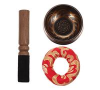 SUPVOX Yoga Singing Bowl Set 8cm Copper Meditation Sound Bowl with Mallet and Mat for Mindfulness Therapy and Tibetan Meditation Practice Random Color Random Style