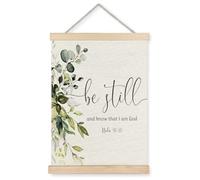 Supwhd Christian Wall Decor for Bedroom Living Room Office, Be Still and Know That I am God PSALM 46 Christian Wall Art Framed, 12x16