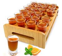 Supwinnet Shot Glasses Set of 24 Large Shot Glass 1oz/30ml and Holder Tray Stand Thick Base Clear Cups for Party Club Bar Home Restaurant Kitchen Barware Glassware Drinking Spirit Tasting Gift