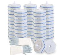 SUPXYC 50PCS Toilet Bowl Wand Refills, Disposable Toilets Brush Heads with Gloves, Wall Mounted Toilet Scrubber Refill, Toilets Wand Refills Upgraded Heads Compatible with Cloro x Wands Refill