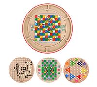 SUPYINI 10 in 1 Wooden Table Game Set, Multi Chess Board Games for Kids Family with Checkers Gobang Animal Fighting, Educational Toys for Children Ages 3 and Up