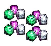 SUPYINI 12PCS LED Ice Cubes Liquid Induction Glitter Glowing Flashing Ice Cubes for Drinks with Colorful LED Lights Decorative Night Light for Bars Cafes Parties