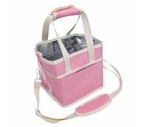 SUPYINI 4 Cup Drink Carrier Bag Spill Proof Insulated Water Bottle Holder Reusable with Adjustable Strap Canvas Material for Car Picnic Family Outing