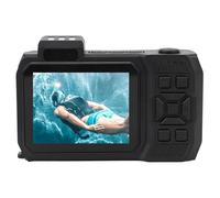 SUPYINI 4K 65MP Underwater Camera 18x Zoom Digital Camera with 2.88in 1.44in Dual Screen 2500mAh Battery for Snorkeling Diving Beach Activities (Orange)