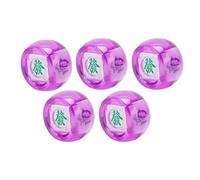 SUPYINI 5pcs Mahjong Wind Direction Entertainment Game Dice, South-West-North Aligned Dice Ball for Games (Transparent Purple)