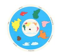 SUPYINI 7 Continents Wooden Puzzle, Continent World Map Puzzle, World Map Matching Game for Kids to Learn About Countries Geography Gifts for 3 Year Old Toddlers