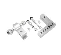 SUPYINI Adjustable Trailer Hitch 6 Drop Rise 12500lbs Capacity Stainless Steel for 2 Heavy Trucks -GTW Traction Hook Receiver, Trailer Hitch Backbal (Electroplated Silver)