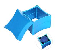 SUPYINI Aluminium Billiard Chalk Box, Circular Arc Shape with Anodic Oxidation Surface, 3 Colors for Snooker Pool Cue Accessories (Blue)
