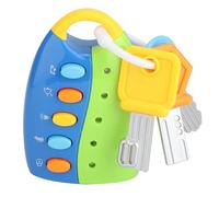 SUPYINI Baby Car Key Toy Simulation Electric Key Lock Toy for Toddlers with Music Lights Car Sounds Smart Ring Buckle Early Learning Educational Toy Blue