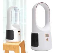 SUPYINI Bladeless Tower Fan Cooling Fan Quiet Portable Desk Fans with 6 Speeds and LED Display for Bedroom Home Office (White)