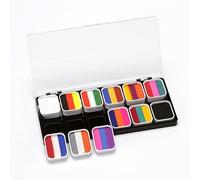 SUPYINI Bright colors, super strong tinting power, easy to color Face Body Paint Palette, 12pcs with Brush for Children Adult, Great for Halloween Party Makeup