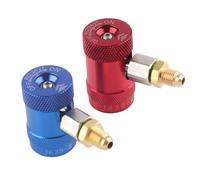 SUPYINI Car A/C Quick Adapter Durable High/Low Pressure Connector for R1234FY Refrigerant, 1/4in Thread, 2 Connectors for Auto Maintenance