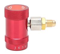 SUPYINI Car A/C Quick Adapter Durable High Pressure Connector for R1234FY Refrigerant Stainless Steel + Brass Red 1/4in for Car Air-Conditioning