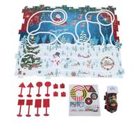 SUPYINI Christmas Logical Road Builder Games for Kids, Xmas Theme Fun Puzzle Track Car Play Set, Puzzle Racer Car Toys Stem Board Game Brain Teasers Educational Toys