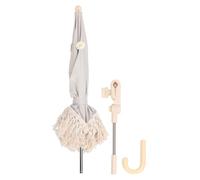 SUPYINI Compact Clamp Baby Stroller Umbrella with Tassel Design, Oxford Cloth Sunshade Canopy for Pushchairs, Bleachers, Garden, Photography Props, Children UV Protection (Beige with Small
