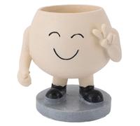 SUPYINI Cute Standing Flower Pot Smile Novel Cute Resin Flower Pot Plant Decoration Mini Table Office Household Indoor Garden (Type 1)