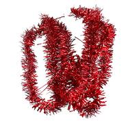SUPYINI Dollhouse Tinsel Ribbon Miniature Christmas Ribbon 45cm with Soft Wire for DIY Decorations Parent-Child Interaction (Red)