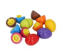 SUPYINI Early Learning, Interactive 8 Piece Wooden Educational Toy Set with Matching Eggs - Helps Toddlers Identify Shapes and Colors
