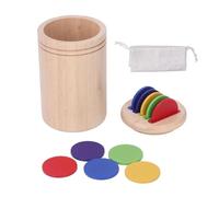 SUPYINI Educational Sensory Color Sorting Toy, Wooden Box for Kids, Fun and Learning Sorting Cup Game for Toddlers