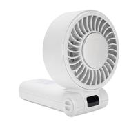 SUPYINI Foldable Handheld Fan 5 Speed Adjustable Lightweight Quiet Digital Display Personal Fan for Outdoor Use Beach Camping (White)
