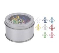 SUPYINI Fun and Cute Airplane Shaped Paper Clips - Pack of 50 Colorful Airplane Paper Clips for Bookmarks, Planners, Photos or Memo - Unique