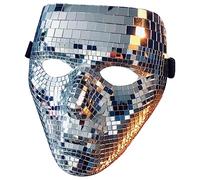 SUPYINI Halloween Disco Mask, Creative Glitter Mask, Halloween Face Cover, Sequin Face Cover, Prop for DJ, Stage, Bar, Party,