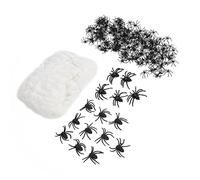 SUPYINI Halloween Spider Webs Stretch Cobwebs Haunted House Decor with 200 Small 10 Medium 5 Large Plastic Spiders for Indoor Outdoor Halloween Party Decoration
