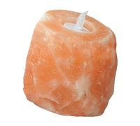 SUPYINI Himalayan Crystal Salt Candle Lamp Shape Candle Holder Orange Light Effect Table Decoration with Salt Crystals Non- Soothing Smell