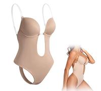 SUPYINI Invisible Shapers, Women's Shaping Body Shapewear Backless Open Crotch Bodysuit, Women Plunge Backless Body Shaper Bra Shapewear Underwear Bodysuit Party Night XL (38)