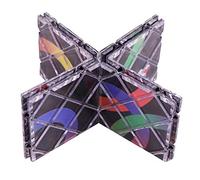 SUPYINI Magic Folding Puzzle Cube, 8 Panels 3 Rings Black Magic Folding Puzzle Cube Twisty Toy Cubes Twisty Cubo, Classic Dice Board Game (Black A)