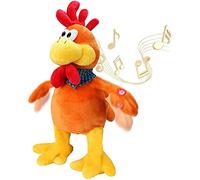 SUPYINI Musical Squawking Chicken Toy,15 Inch Easter Crazy Chicken Plush Toy with Big Red Comb and Tail,Singing Waving Rooster,Electronic Interactive Plush Toy Electric Stuffed Animal Toy