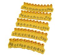 SUPYINI Numbered Ear Tags for Identifying Farm Animals, Pack of 100 Ear Tags Pigs, Cattle, Sheep, Farm Animal Identification Card, Cattle, Goats, (Yellow)